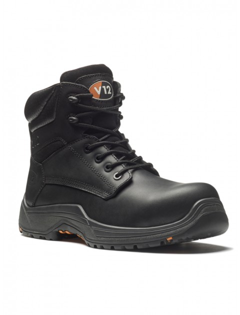 V12 Bison VR600.01Black Full-Grain  Boots Safety Footwear